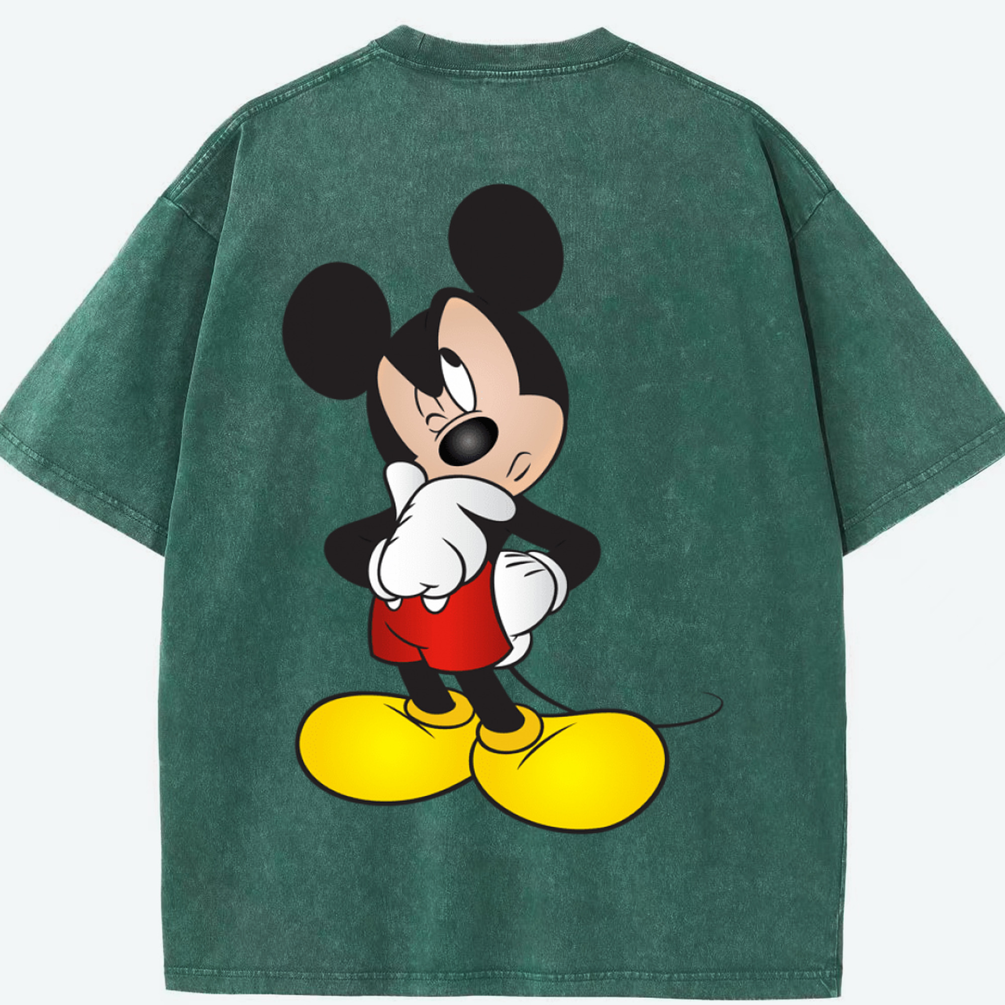（画像用） ミッキーマウス Mickey Mouse 綿100% ヴィンテージ風 半袖Tシャツ（背面プリント）